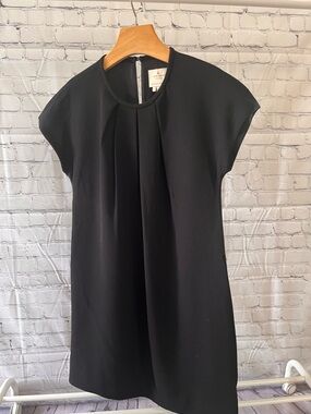 kate spade Black Pleated Front Round Neck Dress